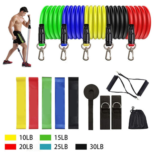 Resistance Bands Set Exercise Bands with Door Anchor Legs Ankle Straps for Resistance Training Physical Therapy Home Workouts | Vimost Shop.