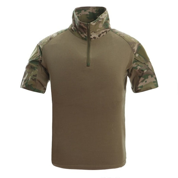 Mens Camouflage Tactical T Shirts Summer Short Sleeve Airsoft Army Combat T-shirts Performance Tops Military Clothing | Vimost Shop.