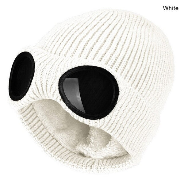 Winter Warm Knit Hats New Fashion Unisex Adult Windproof Ski Caps with Removable Glasses Thicken Sports Multi-function Caps | Vimost Shop.