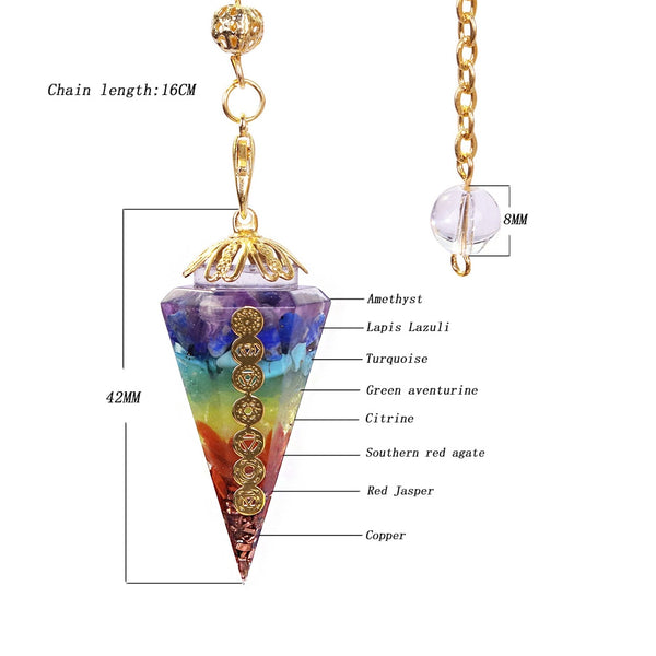 Reiki Pendulum Natural Stone Amulet Healing 7 Chakra Crystal Pendant Meditation Hexagonal Pendulums For Men Women Jewelry | Vimost Shop.