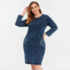 New Fashion Plus Size Denim Dress Slim Fit Dress Casual Dress High Flexibility Hole Design FFemale