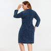 New Fashion Plus Size Denim Dress Slim Fit Dress Casual Dress High Flexibility Hole Design FFemale