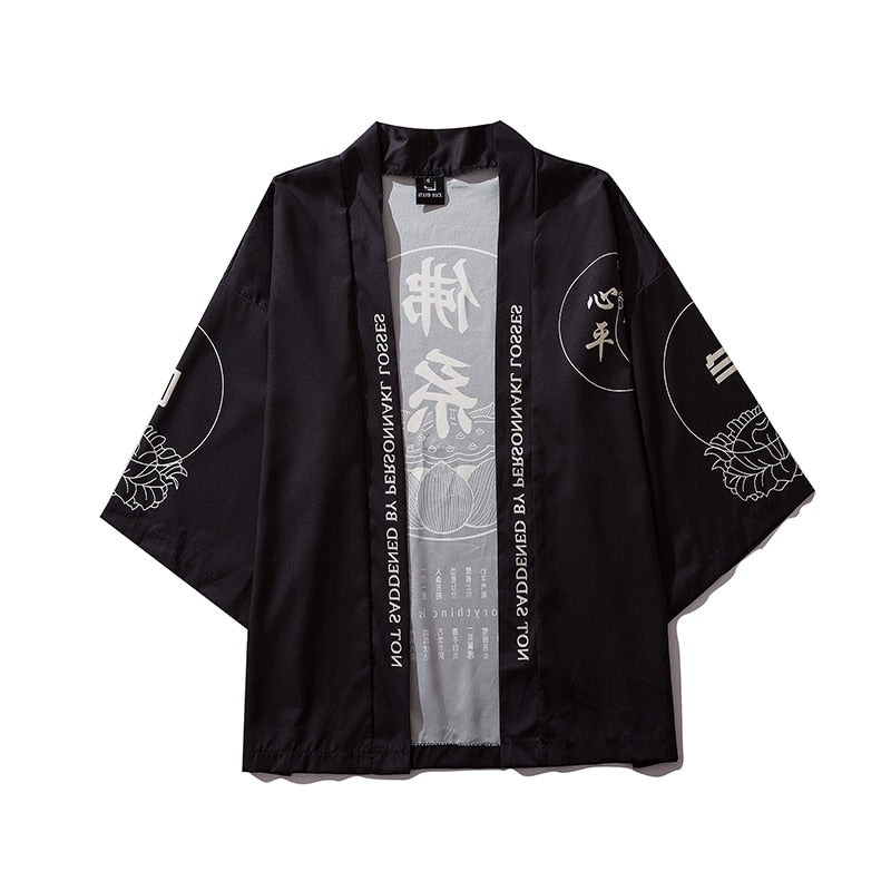 Male Kimono Cardigan Japanese Kimono Men Cardigan Shirt Blouse Yukata Men Haori Obi Traditional Samurai Clothing | Vimost Shop.