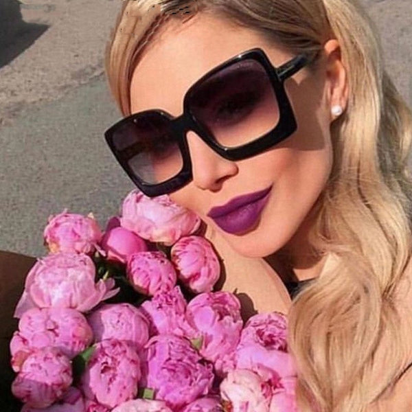 Oversize Square Sunglasse Women  Vintage Black T Frame Sun Galsses Men Luxury Brand Black Shades UV400 New Fashion | Vimost Shop.