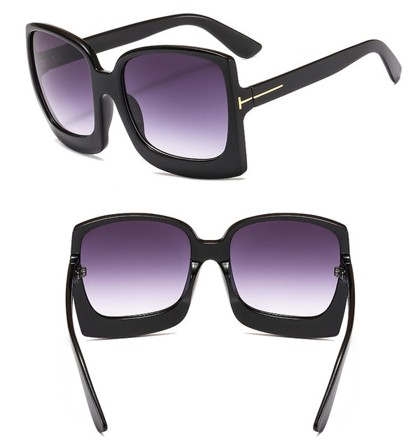Oversize Square Sunglasse Women  Vintage Black T Frame Sun Galsses Men Luxury Brand Black Shades UV400 New Fashion | Vimost Shop.