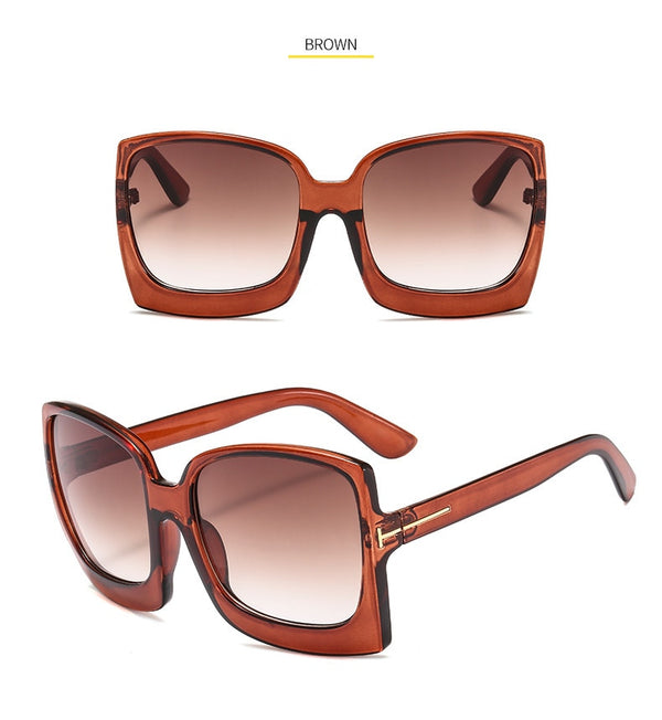 Oversize Square Sunglasse Women  Vintage Black T Frame Sun Galsses Men Luxury Brand Black Shades UV400 New Fashion | Vimost Shop.