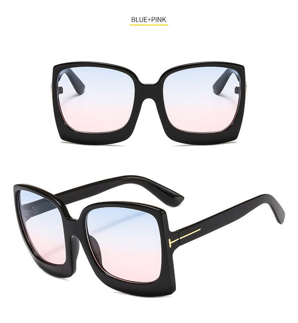 Oversize Square Sunglasse Women  Vintage Black T Frame Sun Galsses Men Luxury Brand Black Shades UV400 New Fashion | Vimost Shop.