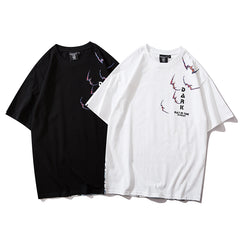 Men Streetwear Japanese Sakura Waves Tshirt Short Sleeve Cotton Harajuku T-Shirt Oversize Japan Tees | Vimost Shop.