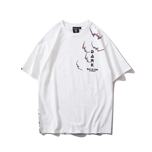 Men Streetwear Japanese Sakura Waves Tshirt Short Sleeve Cotton Harajuku T-Shirt Oversize Japan Tees | Vimost Shop.
