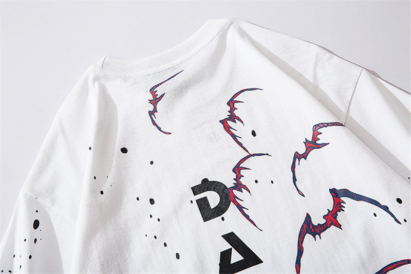 Men Streetwear Japanese Sakura Waves Tshirt Short Sleeve Cotton Harajuku T-Shirt Oversize Japan Tees | Vimost Shop.