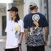 Harajuku Japanese Style Tshirt Hip Hop Street T Shirt Carp Waves Print T-shirt Summer Men Cotton Short Sleeved Tees | Vimost Shop.