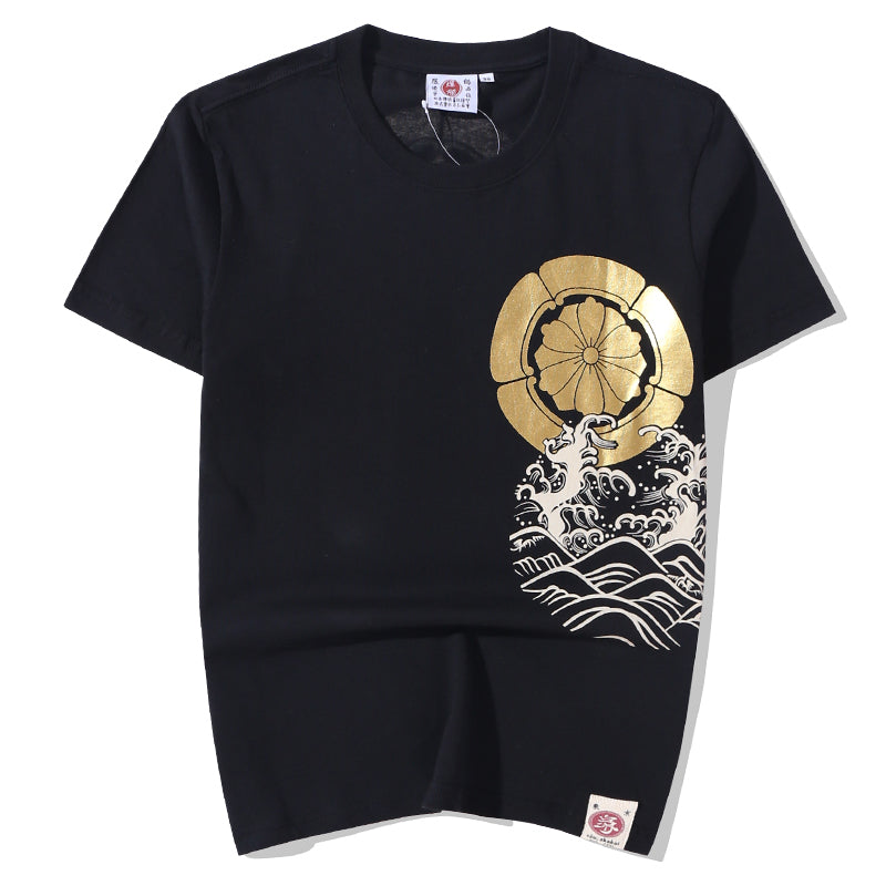 Harajuku Japanese Style Tshirt Hip Hop Street T Shirt Carp Waves Print T-shirt Summer Men Cotton Short Sleeved Tees | Vimost Shop.