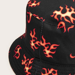 Fire Pattern Bucket Hat Girls Foldable print Cap Hip Hop Gorros Men Summer Caps Women Panama Fishing Bucket Hat | Vimost Shop.