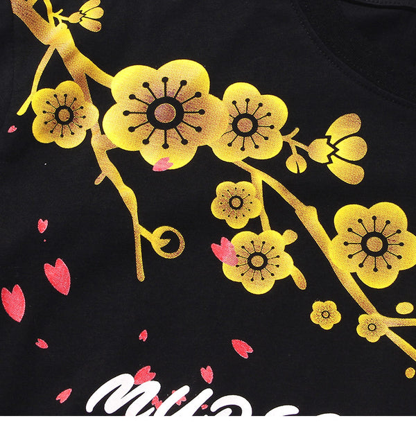 Men Hip Hop T-Shirts Harajuku Streetwear Japanese Geisha Tshirt Short Sleeve | Vimost Shop.