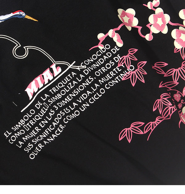 Mens Hip Hop T Shirts Pink Floral Crane Streetwear Tshirt Harajuku Summer Short Sleeve | Vimost Shop.