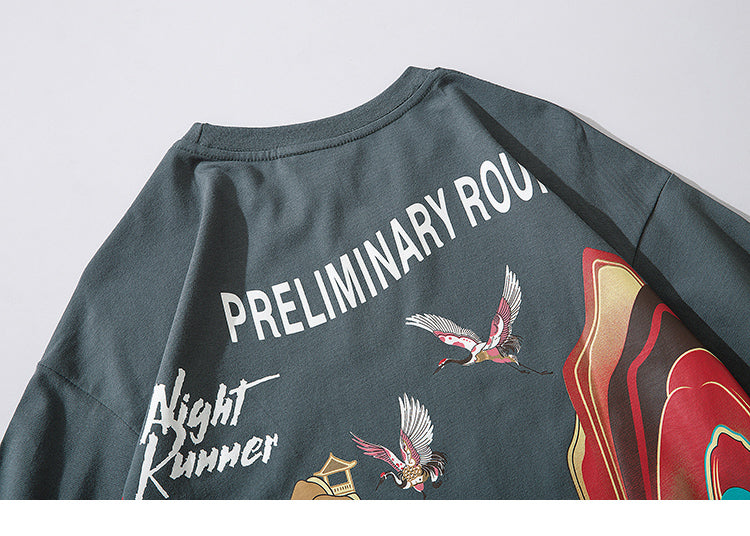 Streetwear T Shirt Men Hip Hop Chinese Colorful Fairyland Tshirt Short Sleeve Cotton | Vimost Shop.