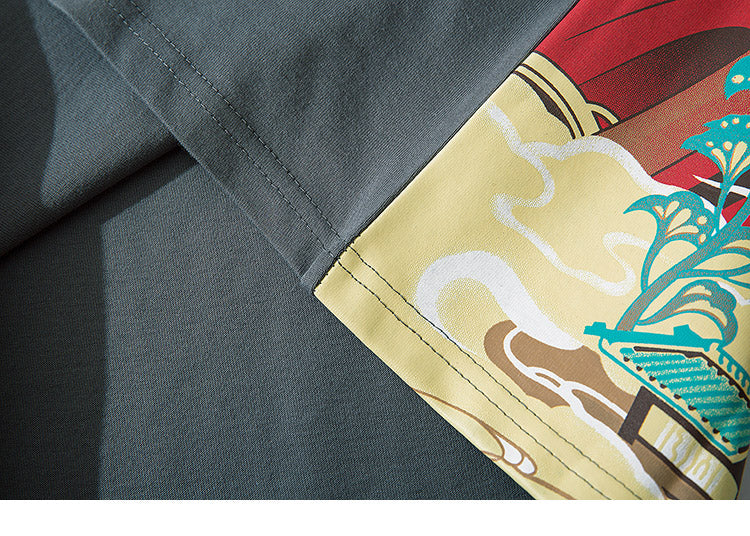 Streetwear T Shirt Men Hip Hop Chinese Colorful Fairyland Tshirt Short Sleeve Cotton | Vimost Shop.