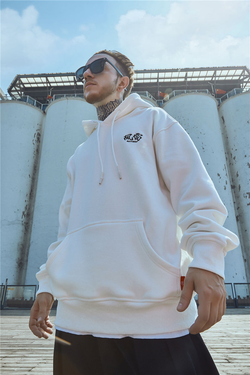 Embroidery Japanese Wind Thunder Devil Hoodie Streetwear Harajuku Hip Hop Chinese Style Hooded Sweatshirts Men Oversize | Vimost Shop.