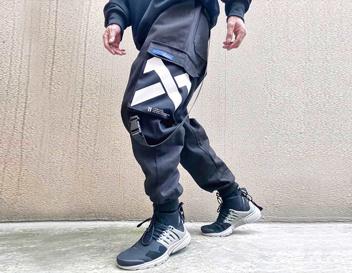 Multi Pockets Printed Cargo Pants Men Harajuku Hip Hop Casual Ribbons Trousers Streetwear Joggers Sweatpants | Vimost Shop.