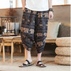 Streetwear Mens New Beach Pants Male Summer Casual Calf-Length Pants Man Chinese Style Baggy Loose Trousers Drawstring | Vimost Shop.