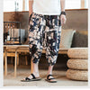 Streetwear Mens New Beach Pants Male Summer Casual Calf-Length Pants Man Chinese Style Baggy Loose Trousers Drawstring | Vimost Shop.