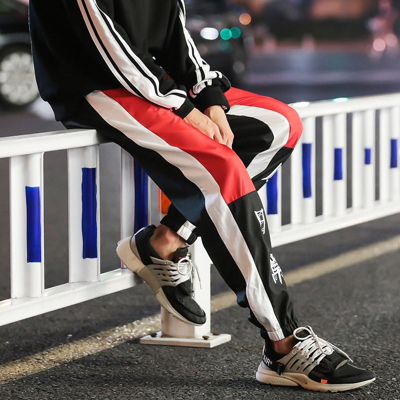 Hrarjuku Color Block Patchwork Harem Pants Chinese Character Printed Thin Joggers Pants Mens Hip Hop Casual Streetwear Trousers | Vimost Shop.