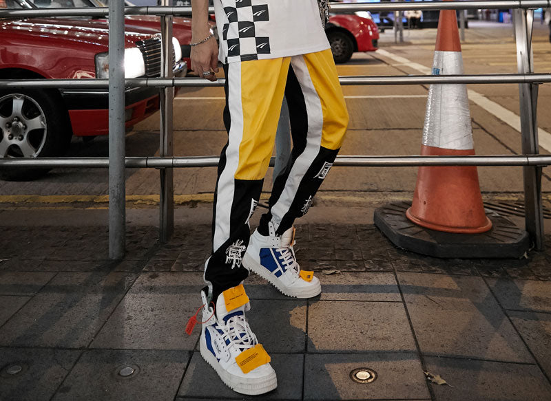 Hrarjuku Color Block Patchwork Harem Pants Chinese Character Printed Thin Joggers Pants Mens Hip Hop Casual Streetwear Trousers | Vimost Shop.
