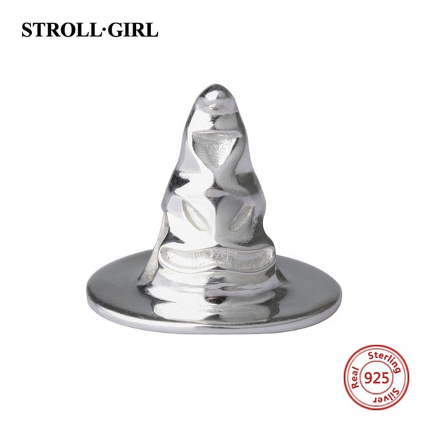 Strollgirl Hot Sale 925 Sterling Silver oxidation hat Charm beads Fit original European bracelet for Women Jewelry making gift | Vimost Shop.