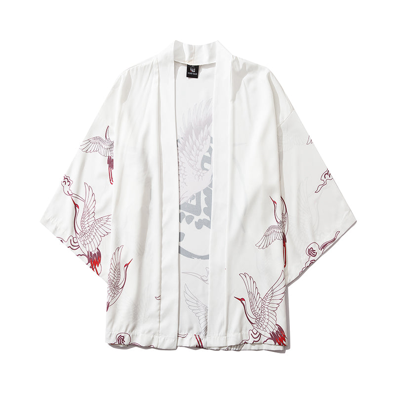 Japan Style Clothes Men Summer Streetwear Cat Print Kimono Cardigan Mandarin Robe Men Unisex Japanese Trend Kimonos | Vimost Shop.