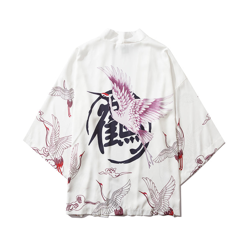 Japan Style Clothes Men Summer Streetwear Cat Print Kimono Cardigan Mandarin Robe Men Unisex Japanese Trend Kimonos | Vimost Shop.