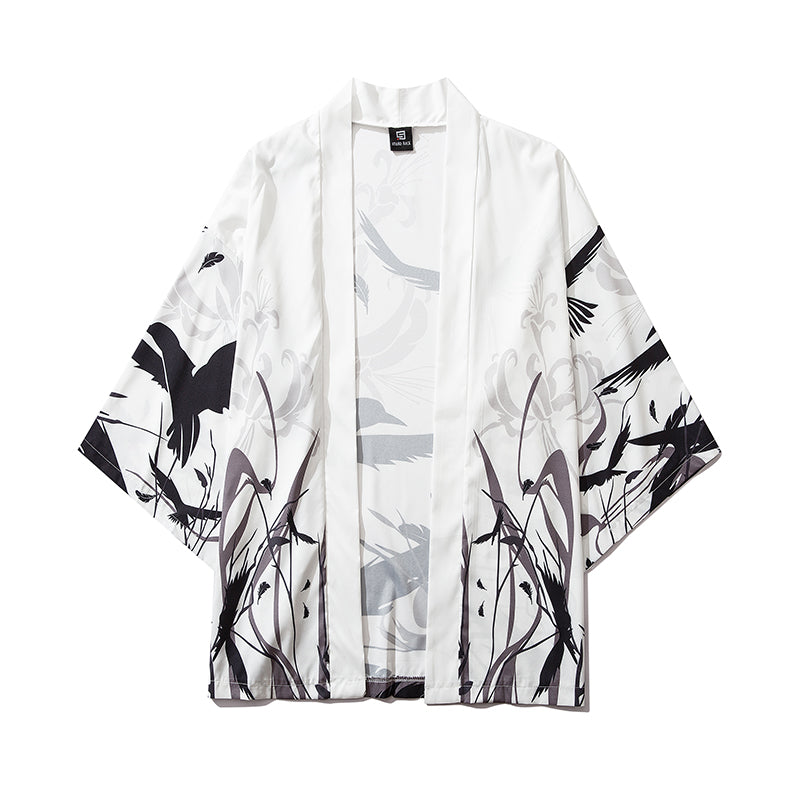 Japan Style Clothes Men Summer Streetwear Cat Print Kimono Cardigan Mandarin Robe Men Unisex Japanese Trend Kimonos | Vimost Shop.