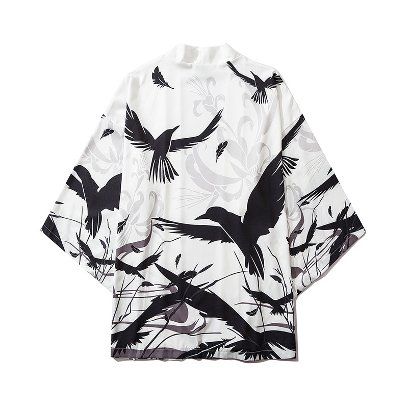 Japan Style Clothes Men Summer Streetwear Cat Print Kimono Cardigan Mandarin Robe Men Unisex Japanese Trend Kimonos | Vimost Shop.