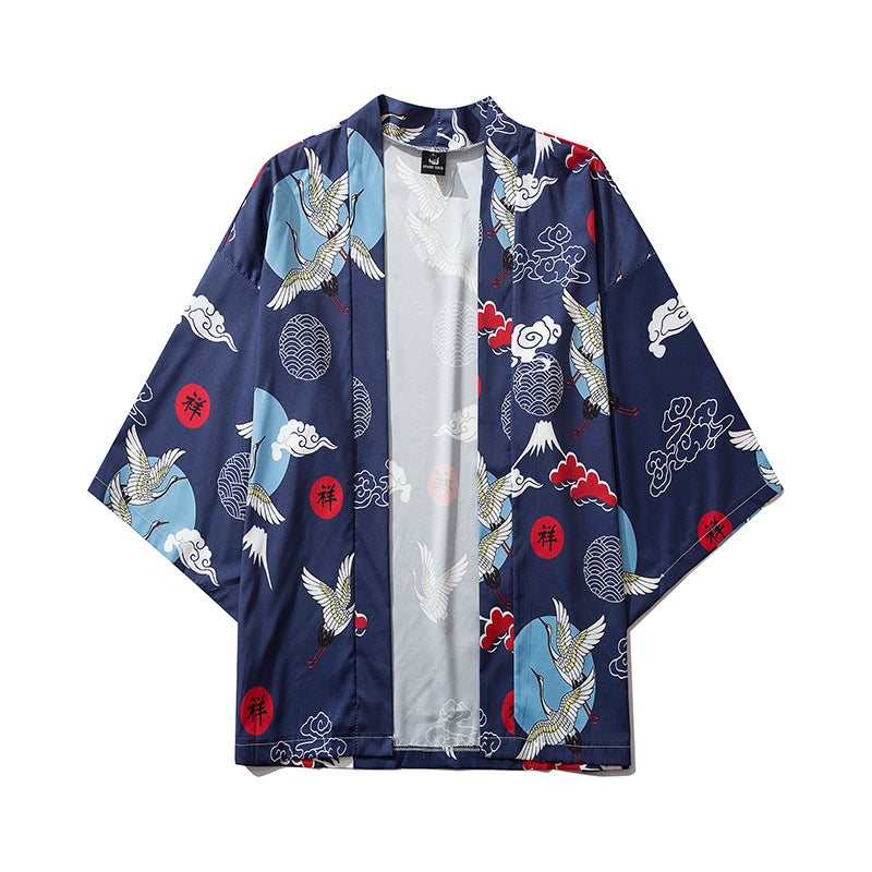 Japan Style Clothes Men Summer Streetwear Cat Print Kimono Cardigan Mandarin Robe Men Unisex Japanese Trend Kimonos | Vimost Shop.