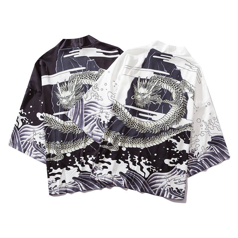 Japan Style Clothes Men Summer Streetwear Cat Print Kimono Cardigan Mandarin Robe Men Unisex Japanese Trend Kimonos | Vimost Shop.