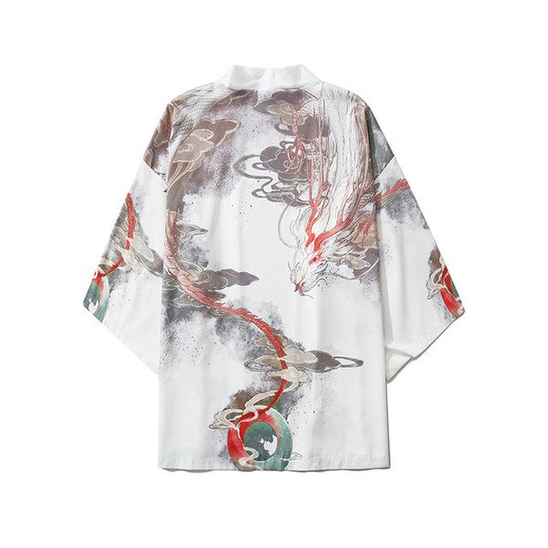 Japanese Style Dragon Kimono Streetwear Men Women Cardigan Japan Harajuku Yukata Robe Traditional Clothes | Vimost Shop.