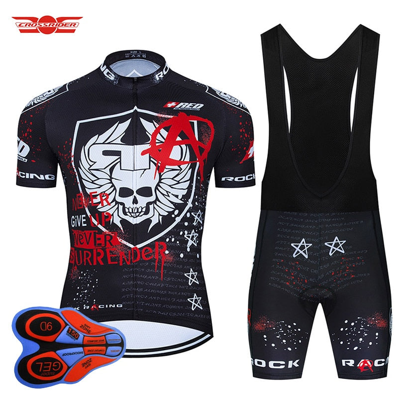 Rock Racing Cycling Clothing 9D Bib Set MTB Jersey Black Bicycle Clothes Quick Dry Bike Shirt Men's Short Maillot Culotte | Vimost Shop.