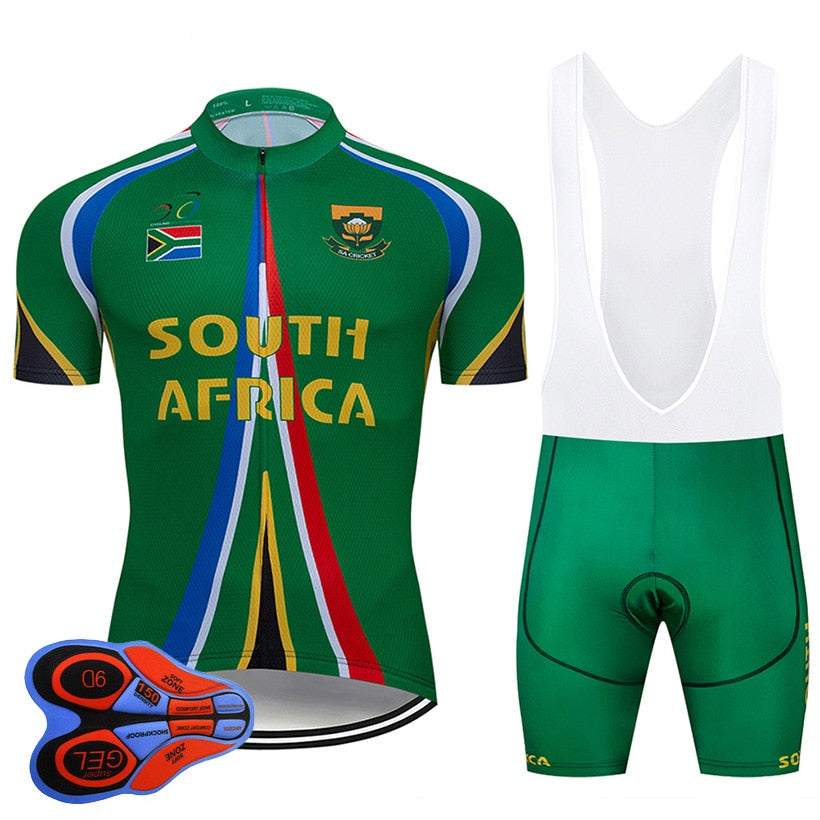 Pro Team SOUTH AFRICA Cycling Clothing 9D Set MTB Uniform Bicycle Clothes Quick Dry Bike Jersey Men's Short Maillot Culotte | Vimost Shop.