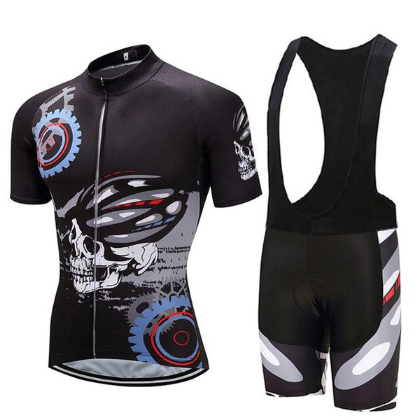 Skull Cycling Jersey 9D Bib Set MTB Uniform Bicycle Clothing Ropa Ciclismo Black Bike Clothes Men's Short Maillot Culotte | Vimost Shop.