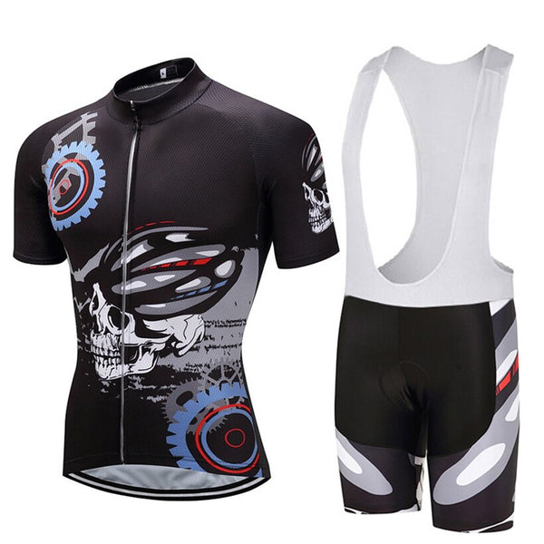 Skull Cycling Jersey 9D Bib Set MTB Uniform Bicycle Clothing Ropa Ciclismo Black Bike Clothes Men's Short Maillot Culotte | Vimost Shop.