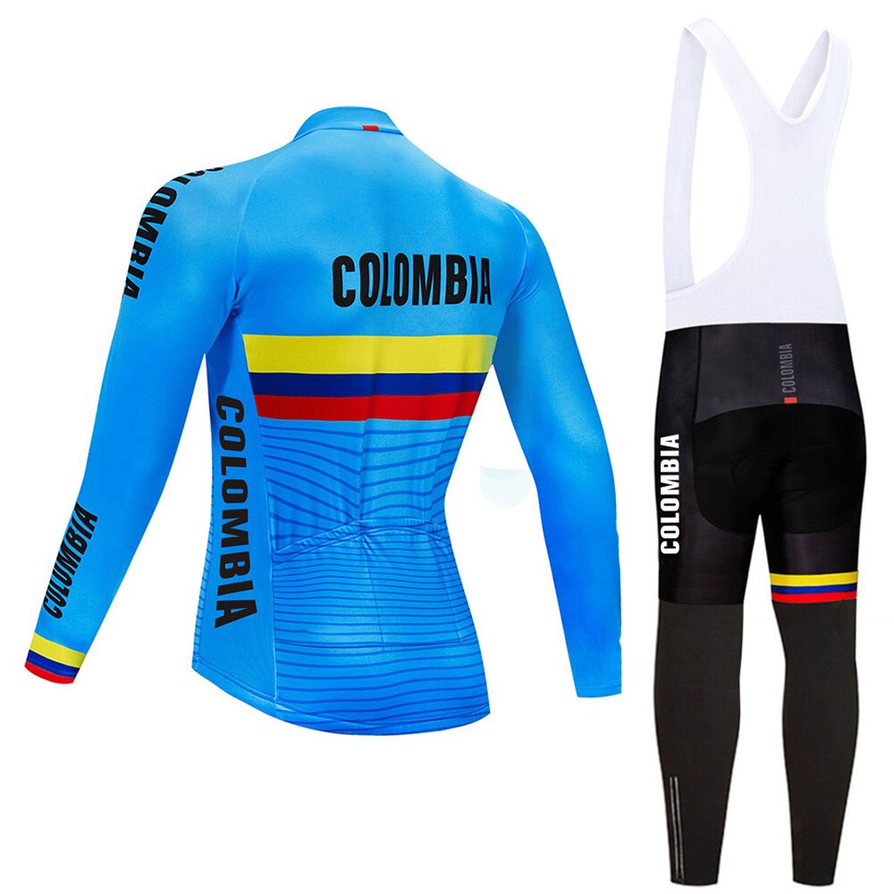 Spring/Autumn COLOMBIA Cycling Jersey 9D Bib Set MTB Uniform Bike Clothing Quick Dry Bicycle Clothes Mens Long Cycling Wear | Vimost Shop.