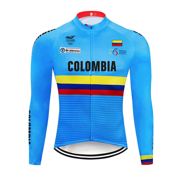 Spring/Autumn COLOMBIA Cycling Jersey 9D Bib Set MTB Uniform Bike Clothing Quick Dry Bicycle Clothes Mens Long Cycling Wear | Vimost Shop.