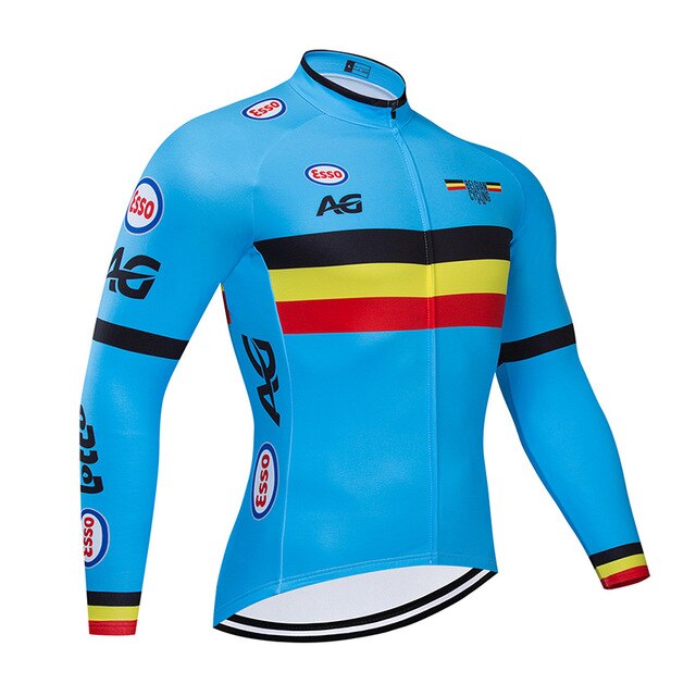 Spring/Autumn Belgium Cycling Jersey 9D Bib Set MTB Uniform Bike Clothing Quick Dry Bicycle Clothes Men‘s Long Cycling Wear | Vimost Shop.