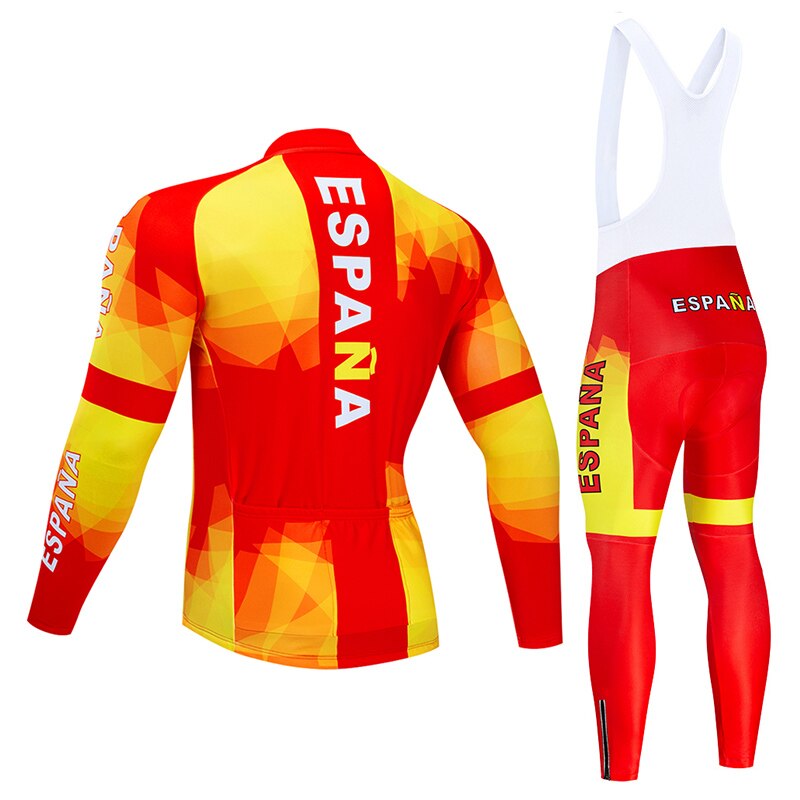 Spring/Autumn ESPANA Cycling Jersey 9D Bib Set MTB Uniform Bike Clothing Quick Dry Bicycle Clothes Men‘s Long Cycling Wear | Vimost Shop.