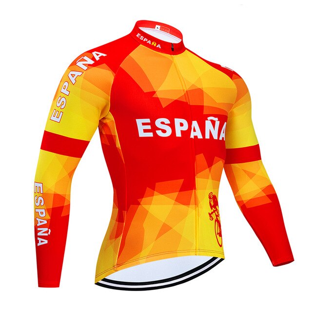 Spring/Autumn ESPANA Cycling Jersey 9D Bib Set MTB Uniform Bike Clothing Quick Dry Bicycle Clothes Men‘s Long Cycling Wear | Vimost Shop.