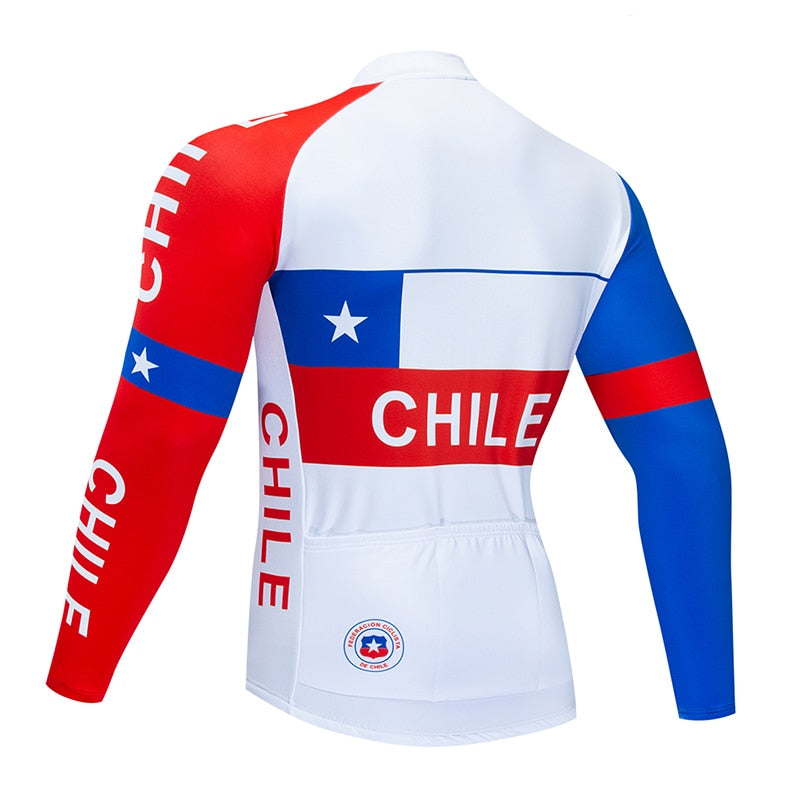Spring/Autumn Team Chile Cycling Jersey Bib Set MTB Uniform Bike Clothing Quick Dry Bicycle Clothes Men‘s Long Cycling Wear | Vimost Shop.