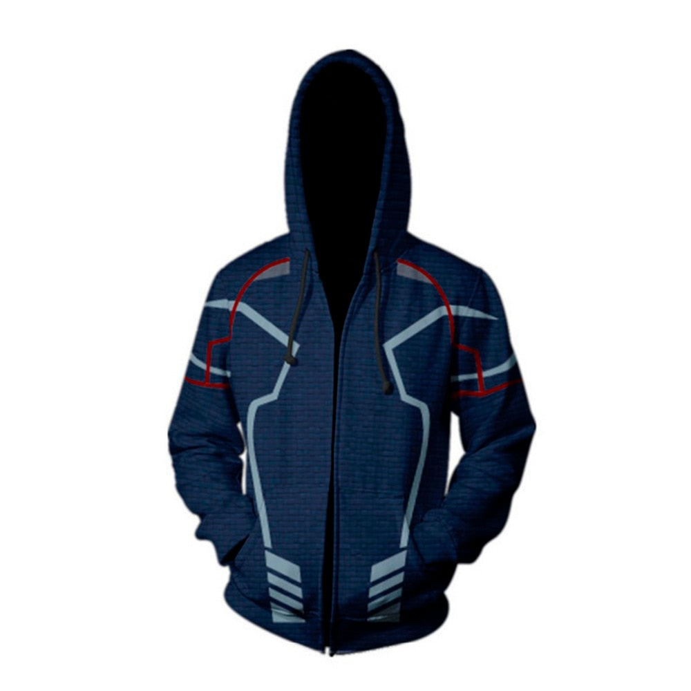 Marvel Superhero Flash Movie Endgame 3D Print Hoodies Sweatshirt Captain America Zipper Coat Jacket Men Women Cosplay Costume | Vimost Shop.