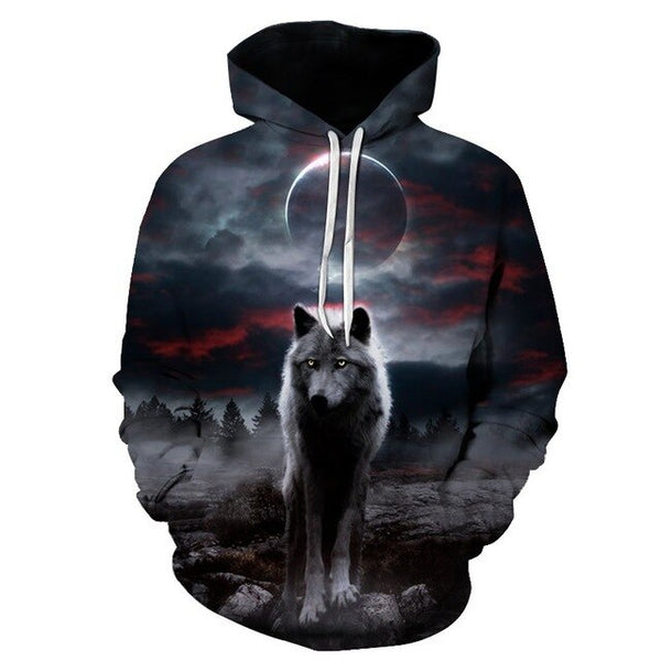 Wolf hoodies Men's hoodie autumn Winter hip hop hoody Tops Casual Brand 3D wolf head Hoodie Sweatshirt S-6XL | Vimost Shop.