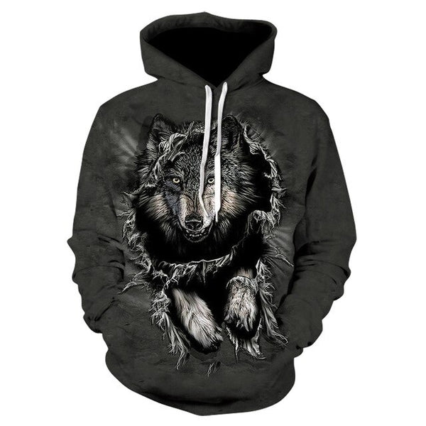 Wolf hoodies Men's hoodie autumn Winter hip hop hoody Tops Casual Brand 3D wolf head Hoodie Sweatshirt S-6XL | Vimost Shop.