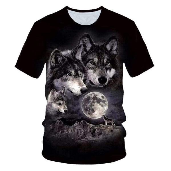 Newest Wolf 3D Print Animal Cool Funny T-Shirt Men Short Sleeve Summer Tops Male T Shirt Fashion Breathable With Short | Vimost Shop.