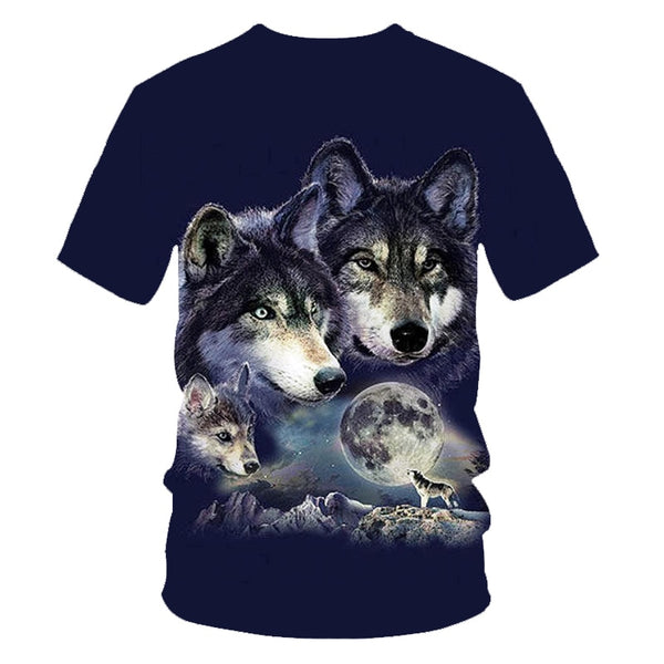 Newest Wolf 3D Print Animal Cool Funny T-Shirt Men Short Sleeve Summer Tops Male T Shirt Fashion Breathable With Short | Vimost Shop.